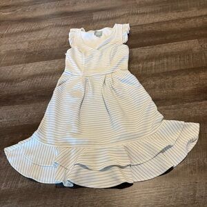 Maeve Anthropologie Sunland White & Black Striped Dress With Pockets